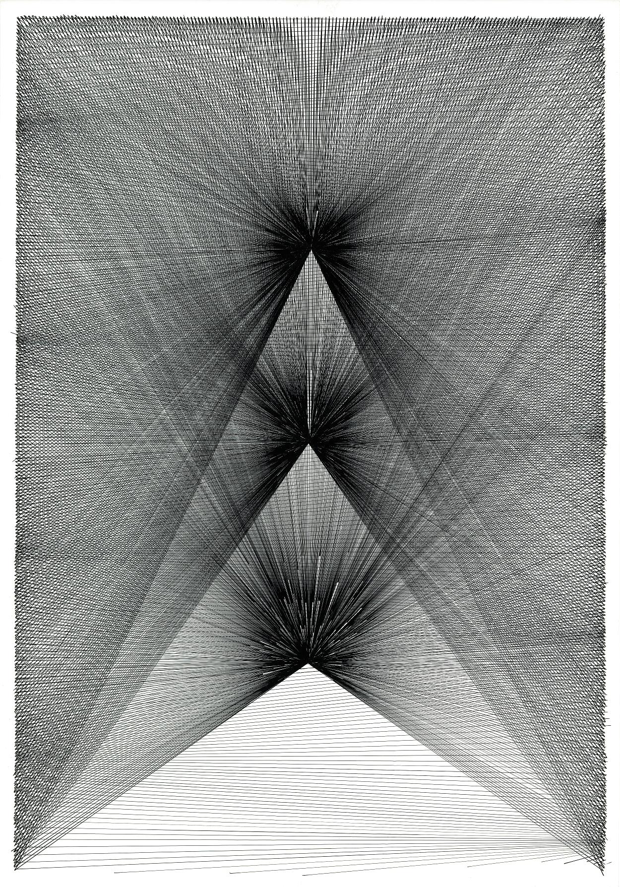 Andrew Bator Abstract Drawing – Meine drei Wesen, Zeichnung, Stift und Tinte auf Papier