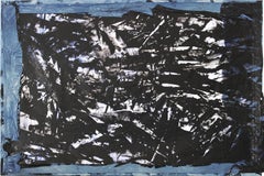 Peinture - Glace noire, acrylique sur toile