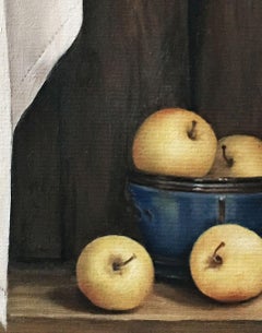 Peinture, huile sur toile, pommes d'or