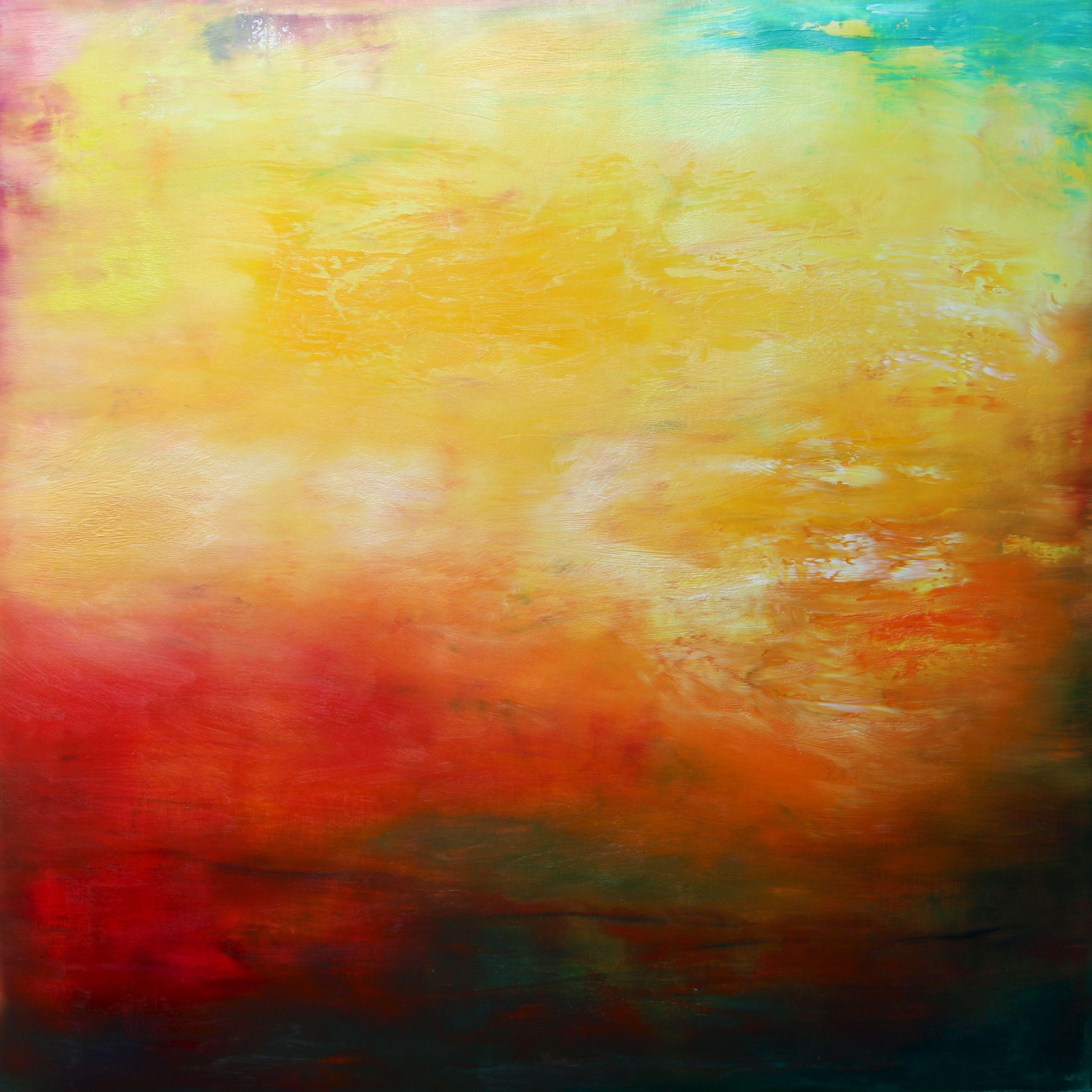 Sheryl Tempchin Abstract Painting - Descent, Painting, Oil on Canvas