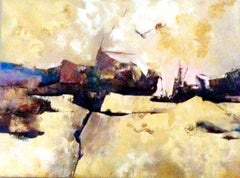 Deserted and Fractured Desert, Painting, Oil on Canvas
