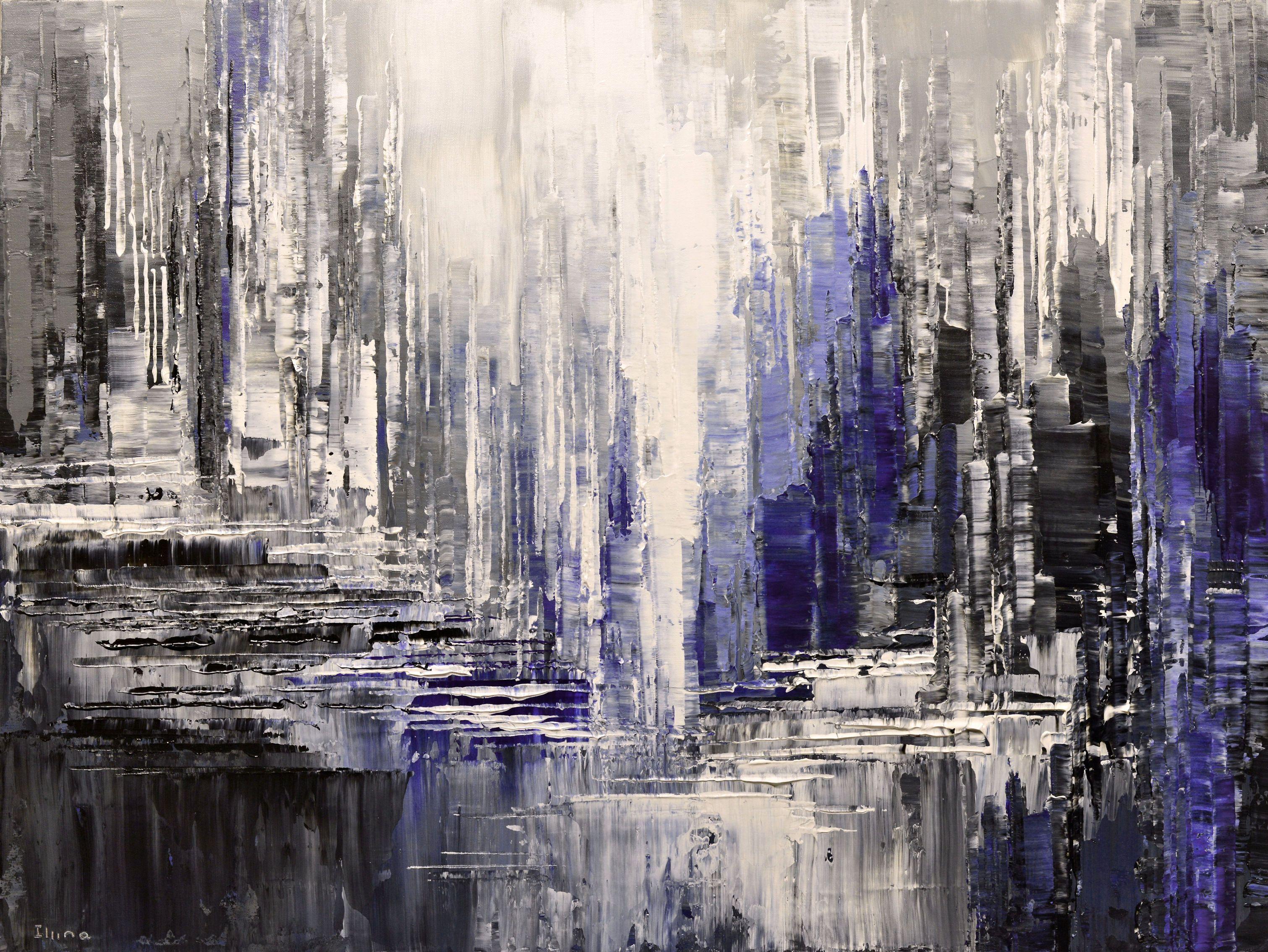 Abstract Painting de Tatiana  Iliina - Crevasse del Campo de Hielo, Pintura, Acrílico sobre lienzo
