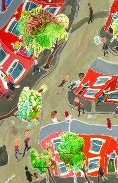 Terraced Houses, N° 2., Peinture, Acrylique sur Autre
