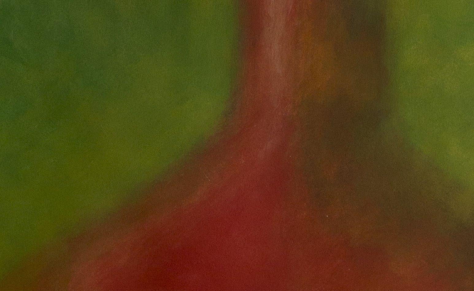 Rote Amphora auf Grün, Mischtechnik auf Aquarellpapier (Zeitgenössisch), Mixed Media Art, von Zev Robinson