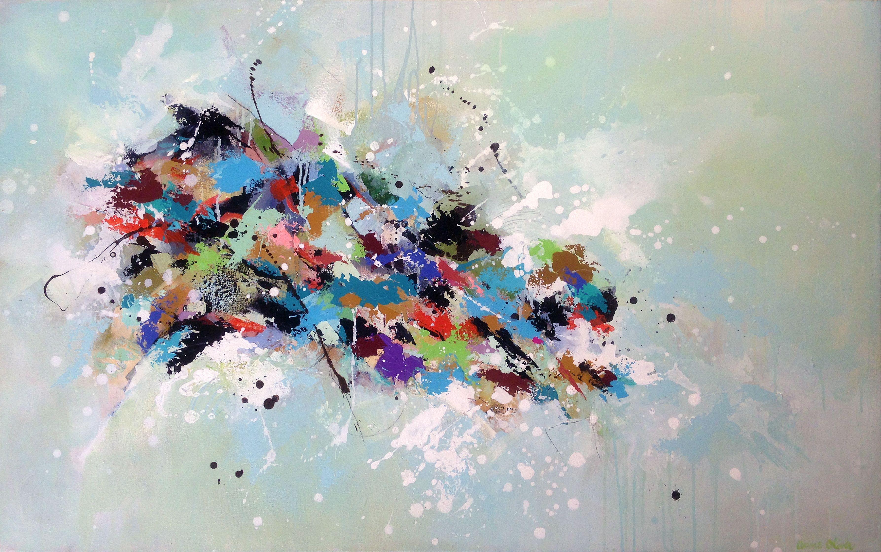 Anne Oliver Abstract Painting - Celestial Bliss, Painting, Acrylic on Canvas