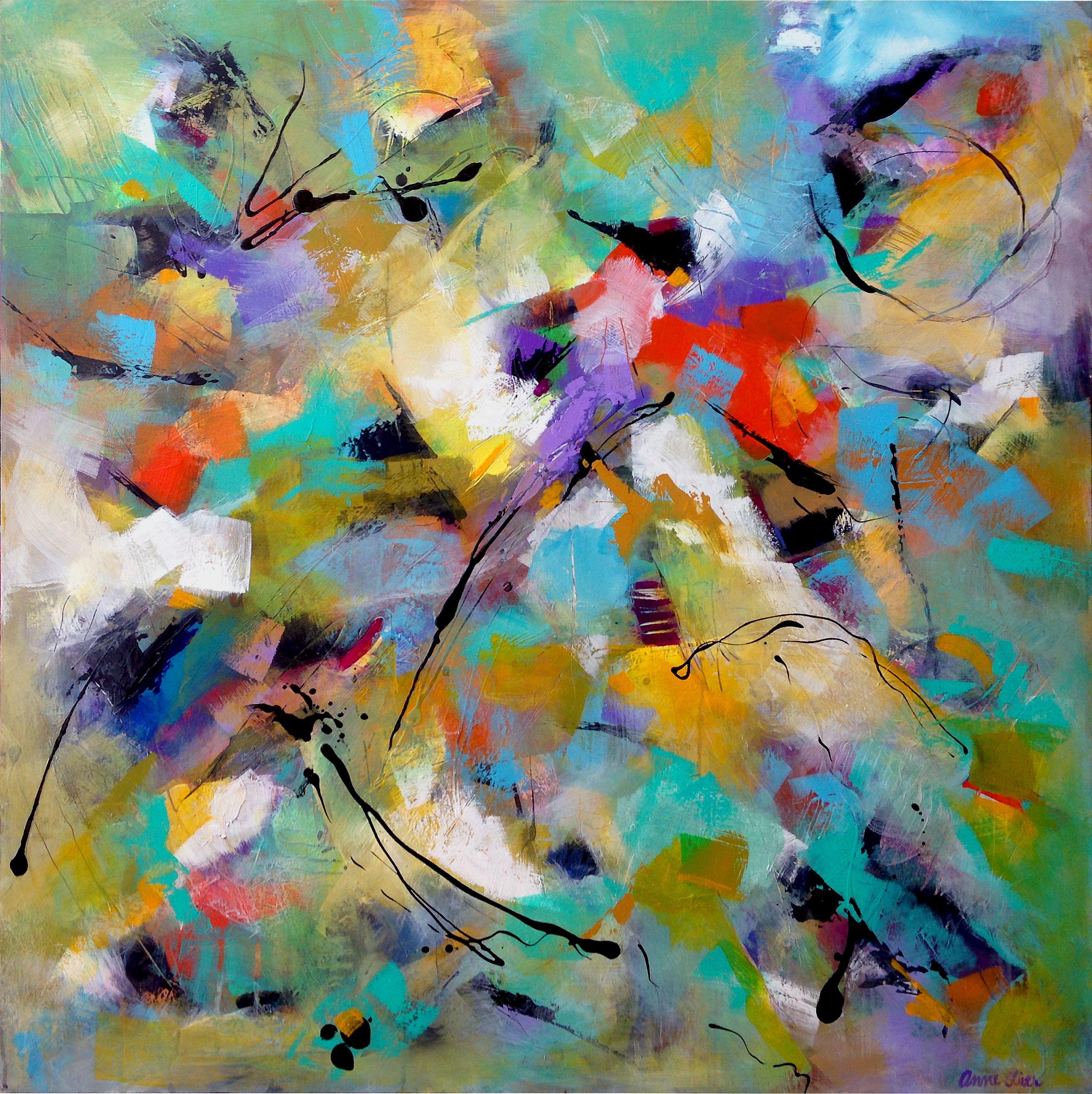 Anne Oliver Abstract Painting - Grace, Painting, Acrylic on Wood Panel