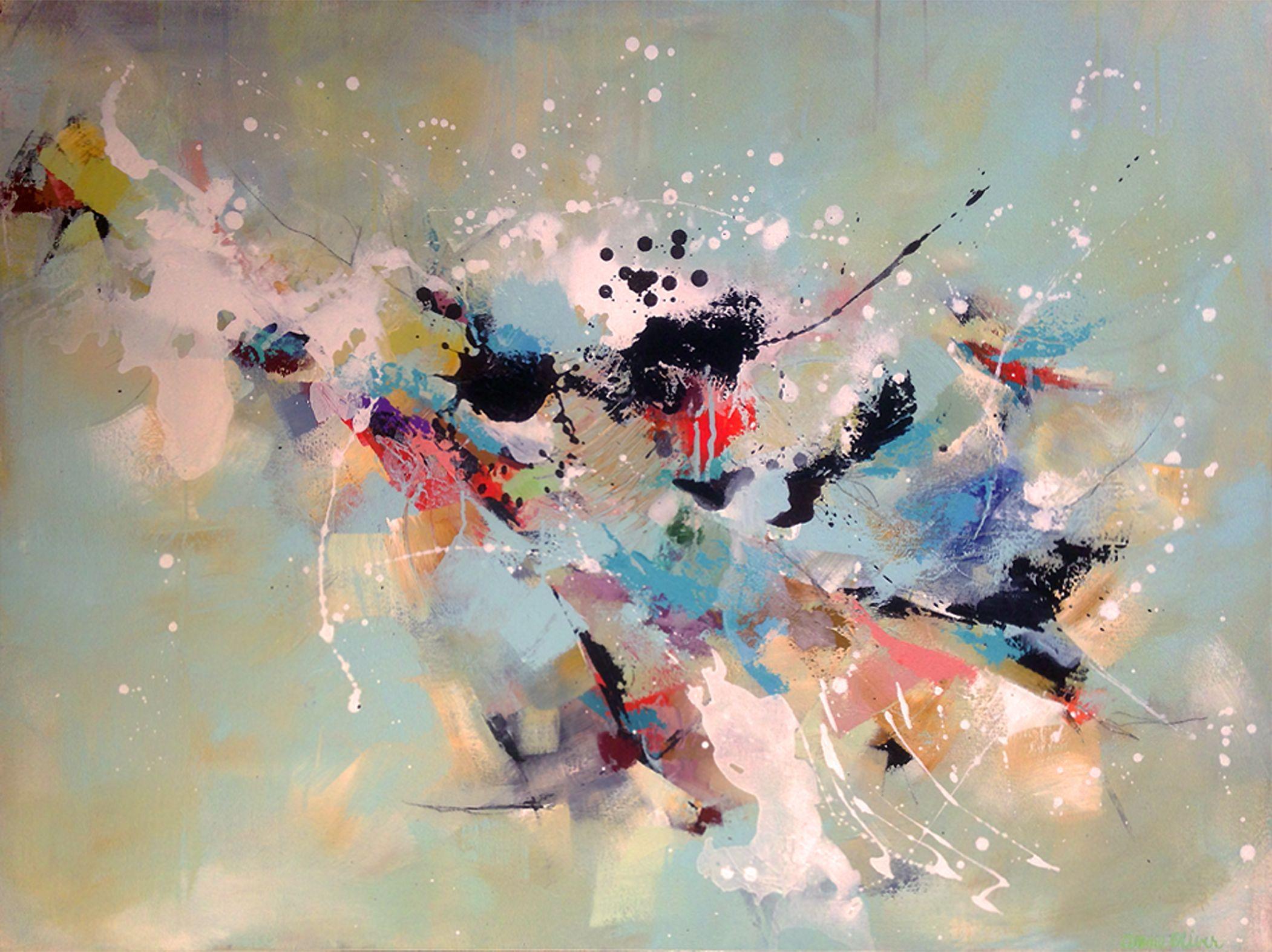 Abstract Painting Anne Oliver - Peinture, acrylique sur toile, Il il Viaggio