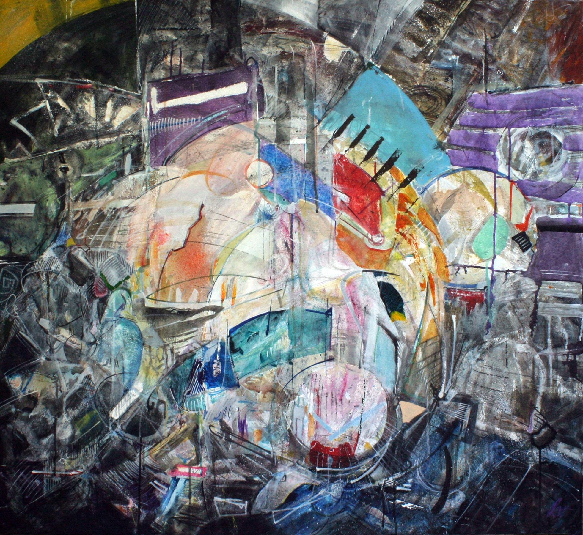 Der Cluster Nr. 3, Gemälde, Acryl auf Leinwand