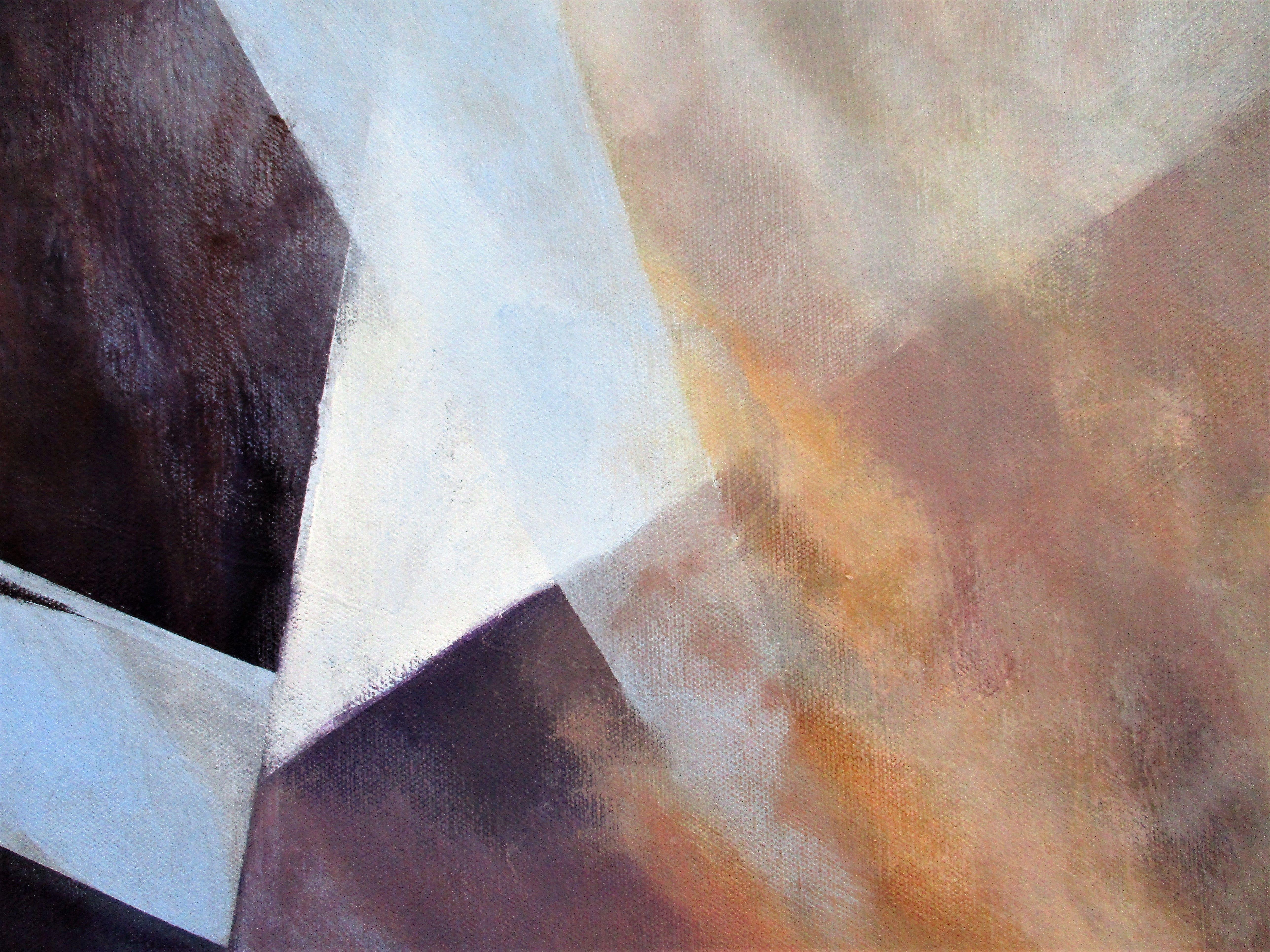 Temporal Shift, Painting, Oil on Canvas - Gray Abstract Painting by Lee Panizza