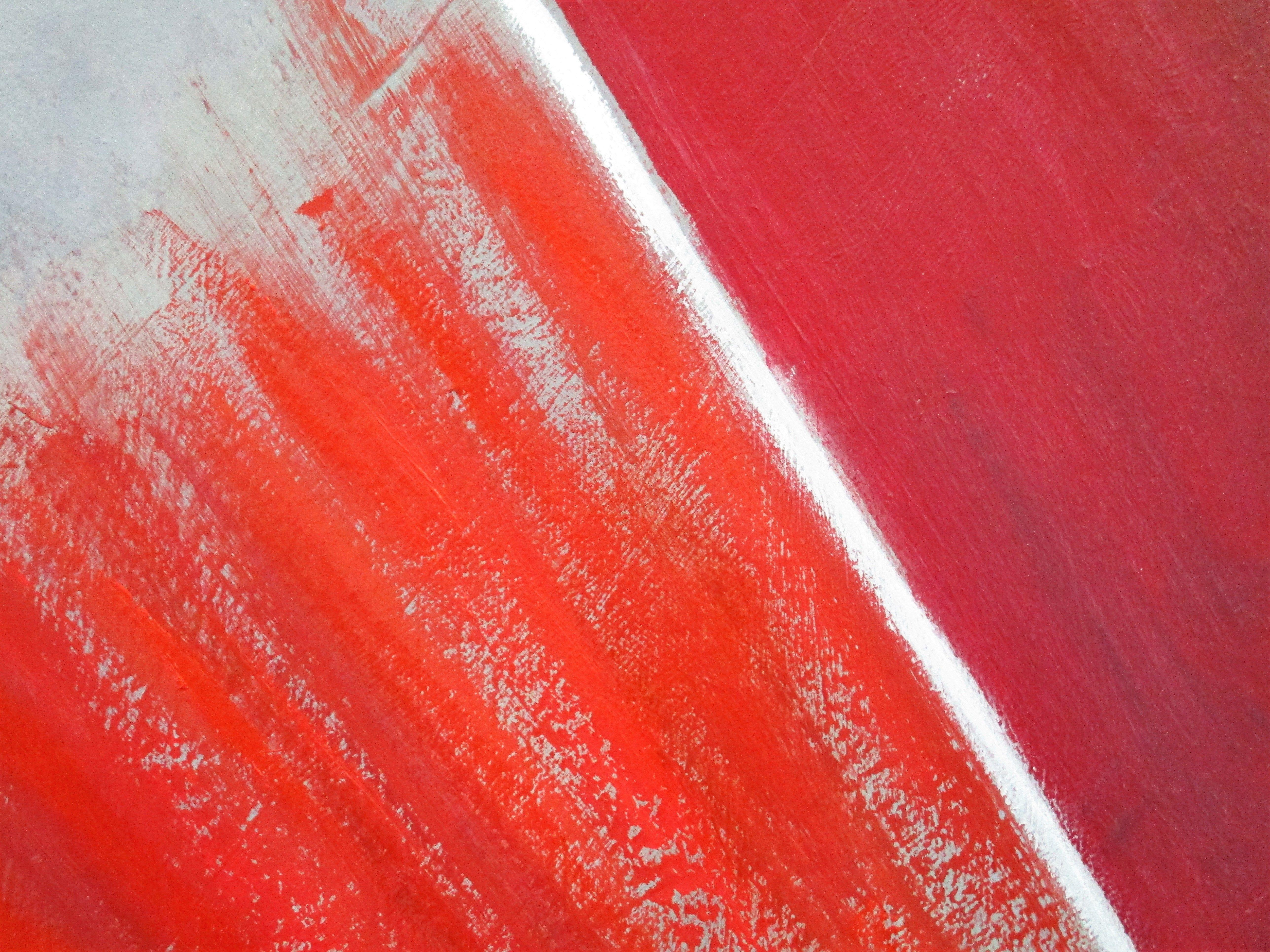 In a Heated Moment, Painting, Oil on Canvas - Red Abstract Painting by Lee Panizza