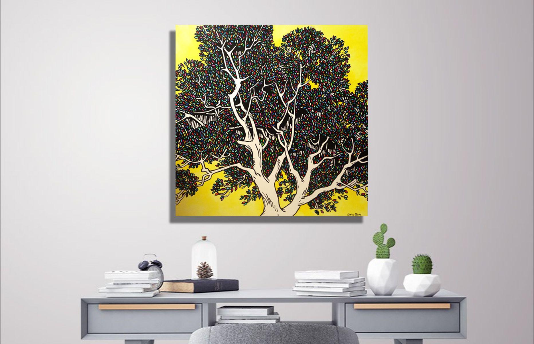 Diezmo, Pintura, Acrílico sobre lienzo - Painting Moderno de Anne Oliver