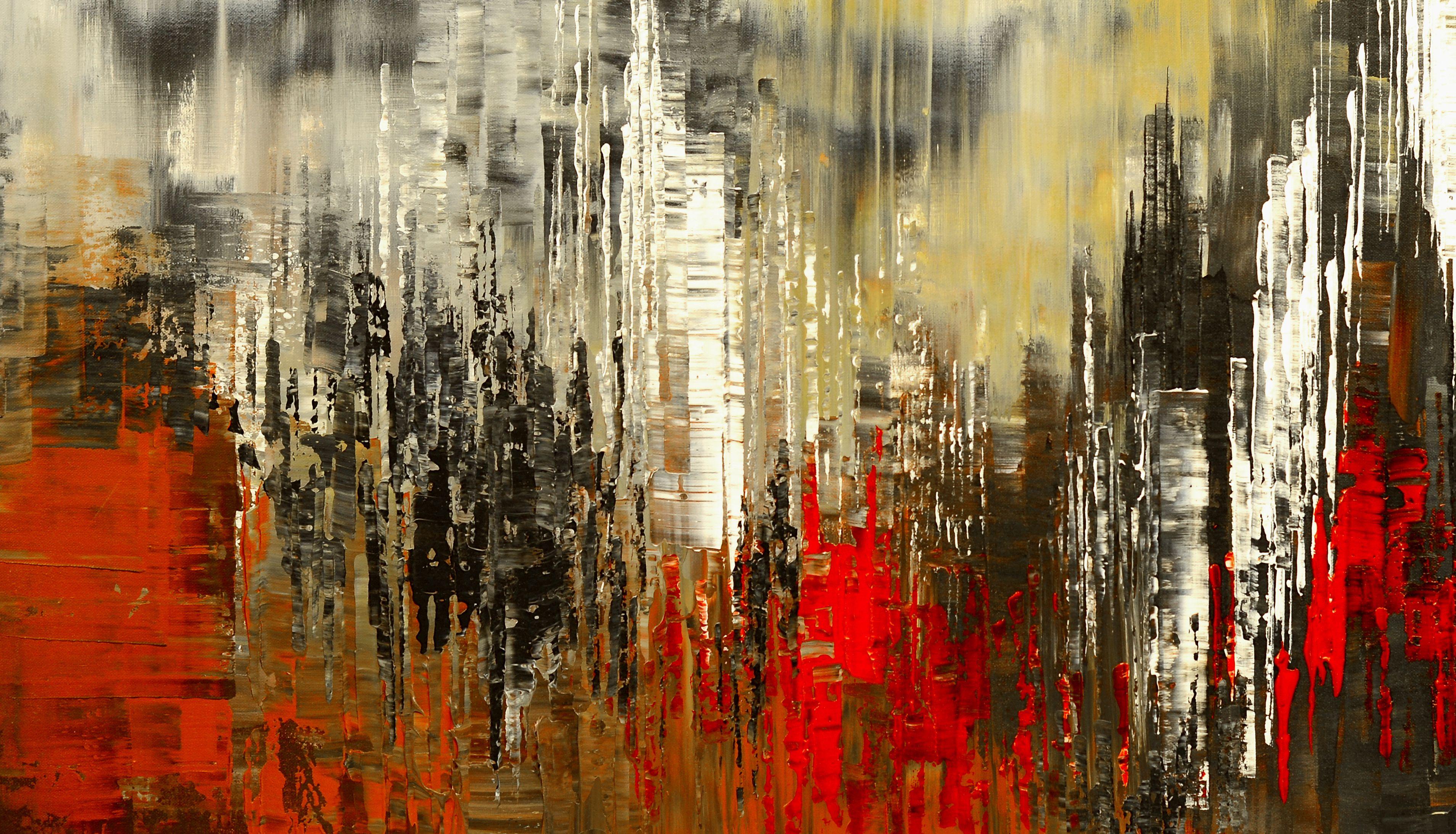 ECO DEL PUEBLO, Pintura, Acrílico sobre lienzo - Abstract Painting Marrón de Tatiana  Iliina