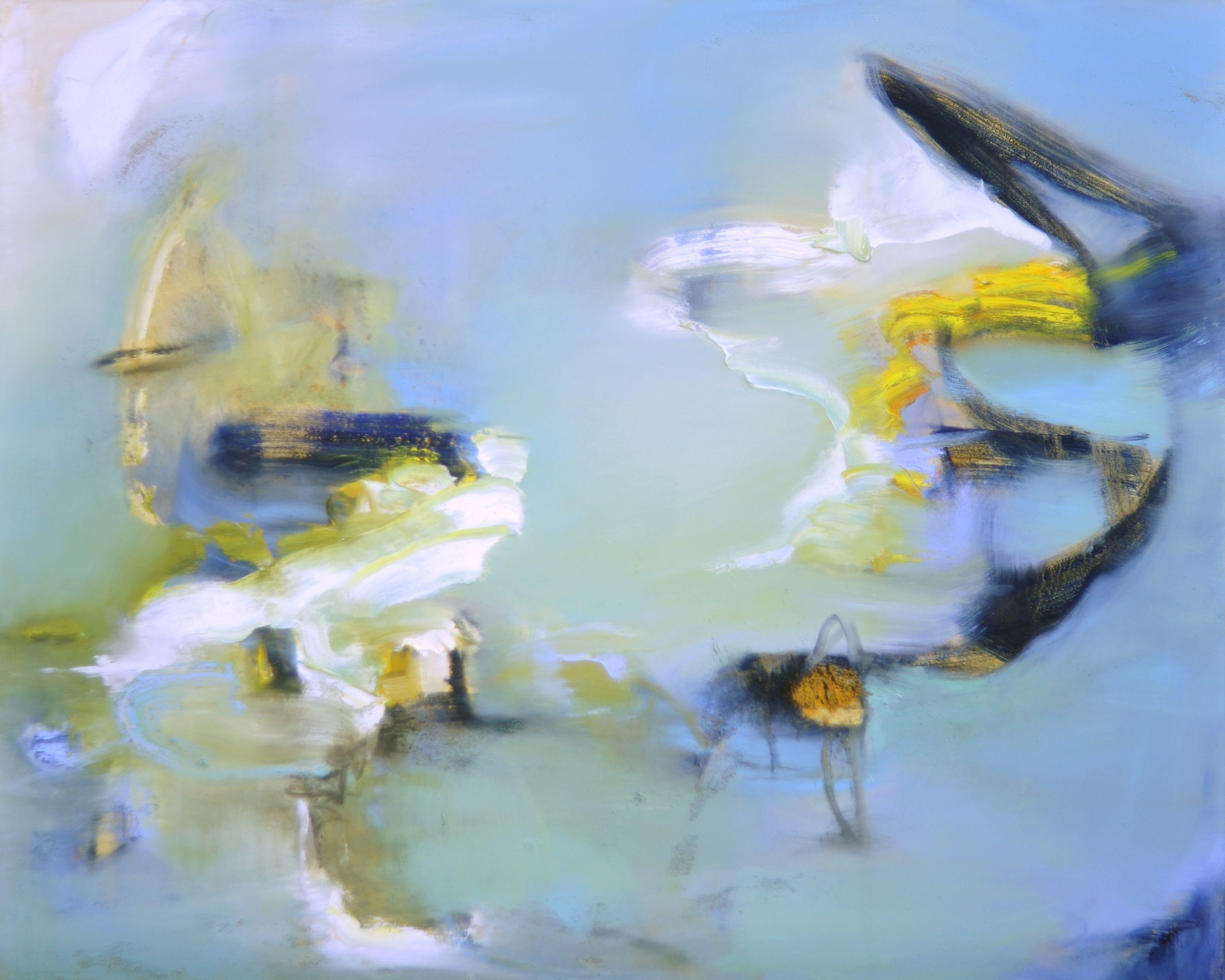 Anne B Schwartz Abstract Painting - 325 Somewhere Near Water, Painting, Oil on Canvas