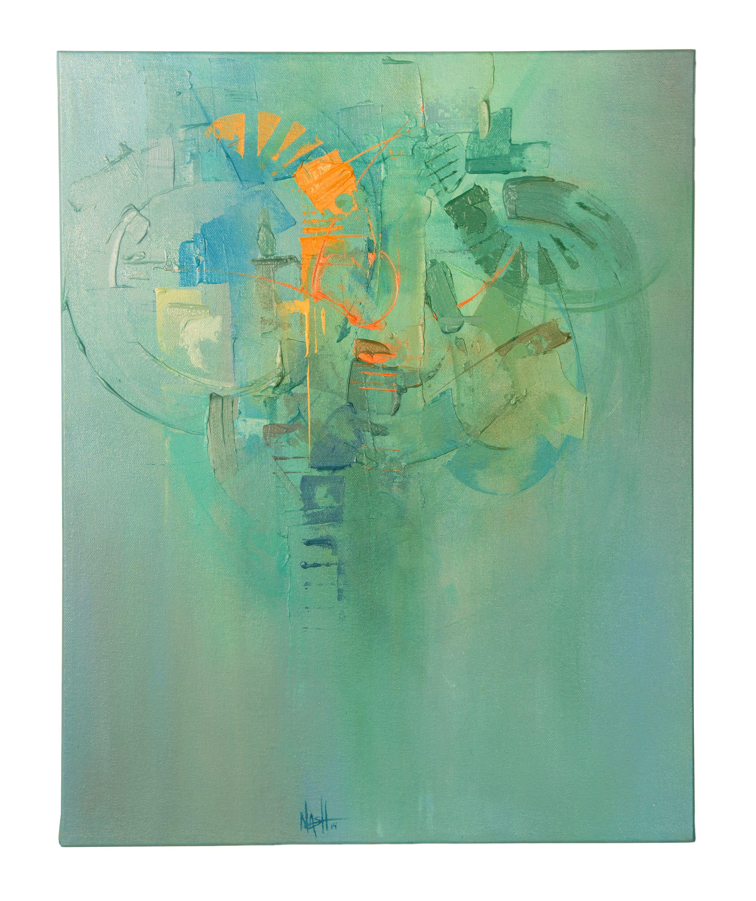 Abstract Painting de Dan Nash Gottfried - "Pistas traseras", Pintura, Acrílico sobre lienzo
