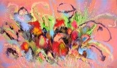 COLORFUL FLOWERS, Painting, Acrylic on Canvas