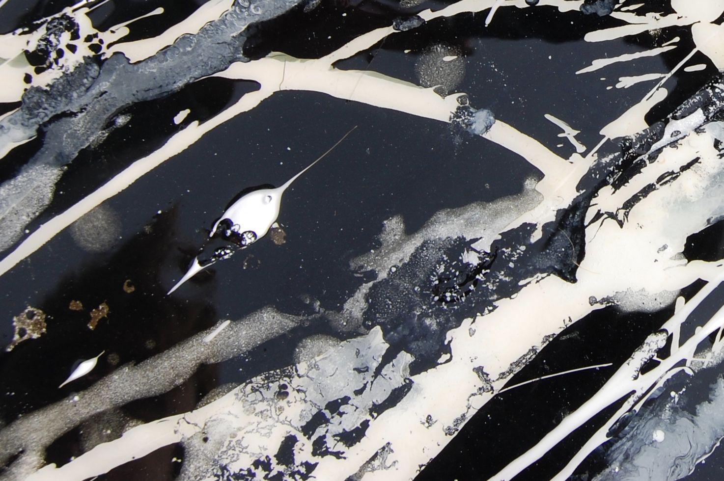 Obsidian IV, Painting, Acrylic on MDF Panel - Black Abstract Painting by Rachel McCullock