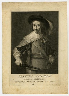 Portrait of Ventura Salimbeni by Carlo Gregori - Engraving - 18th Century