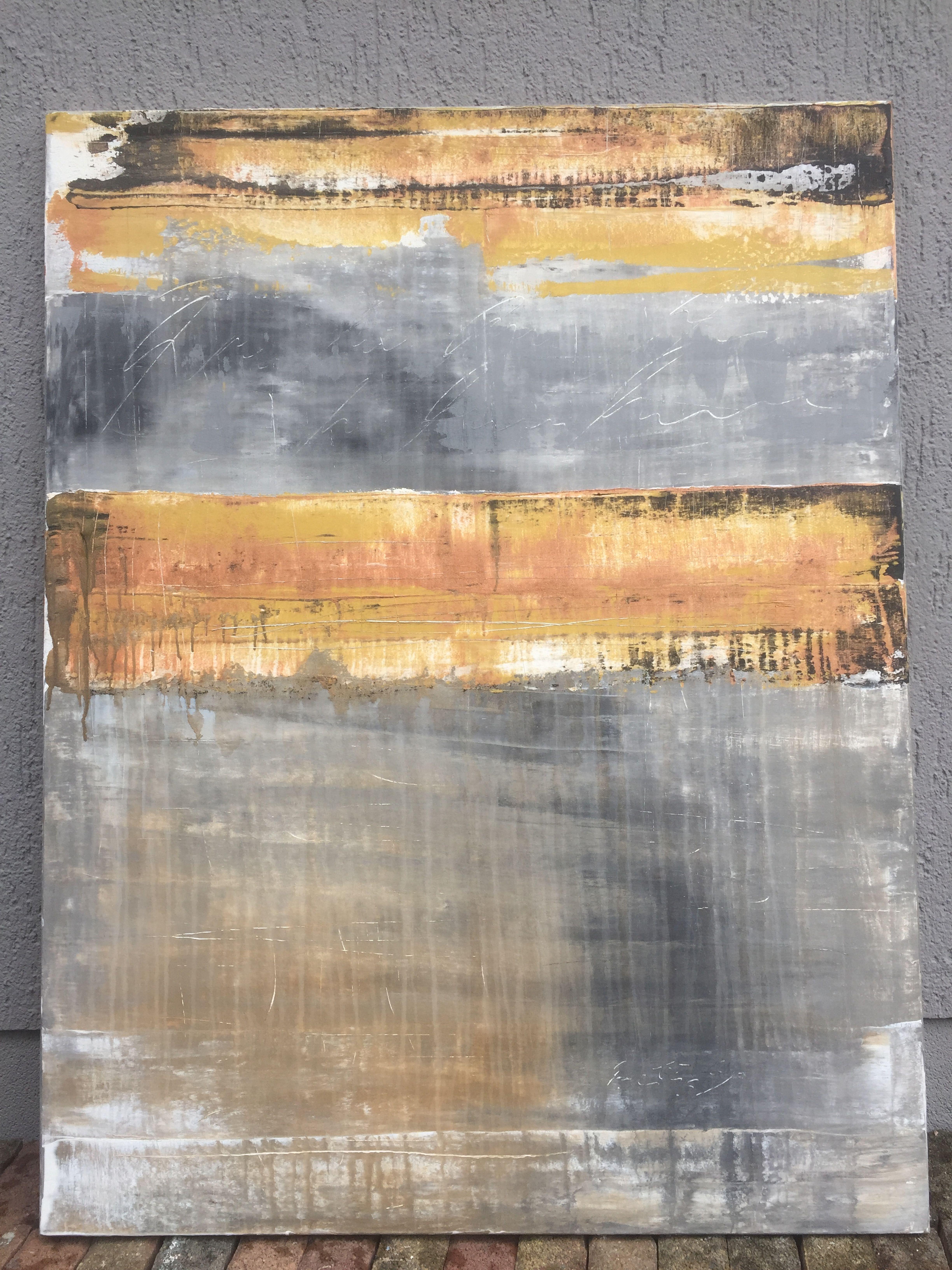 gold and grey painting