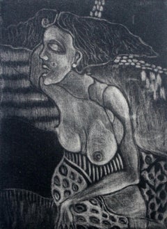 Vamp - XXI century, Figurative print, Black and white, Nude