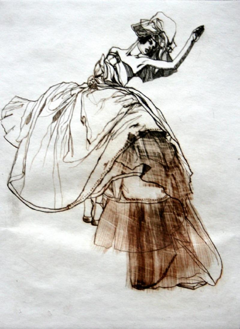 Anna Halarewicz Figurative Print - Tribute to Tim Walker - XXI Century, Etching, Fashion Print, Women