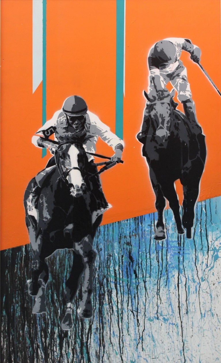 Karol Drzewiecki - Jockeys - XXI century, Figurative painting, Young ...