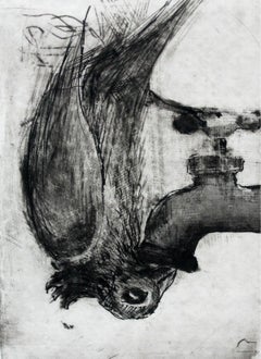 Pájaro II - Siglo XXI, Estampa figurativa en blanco y negro, Animales