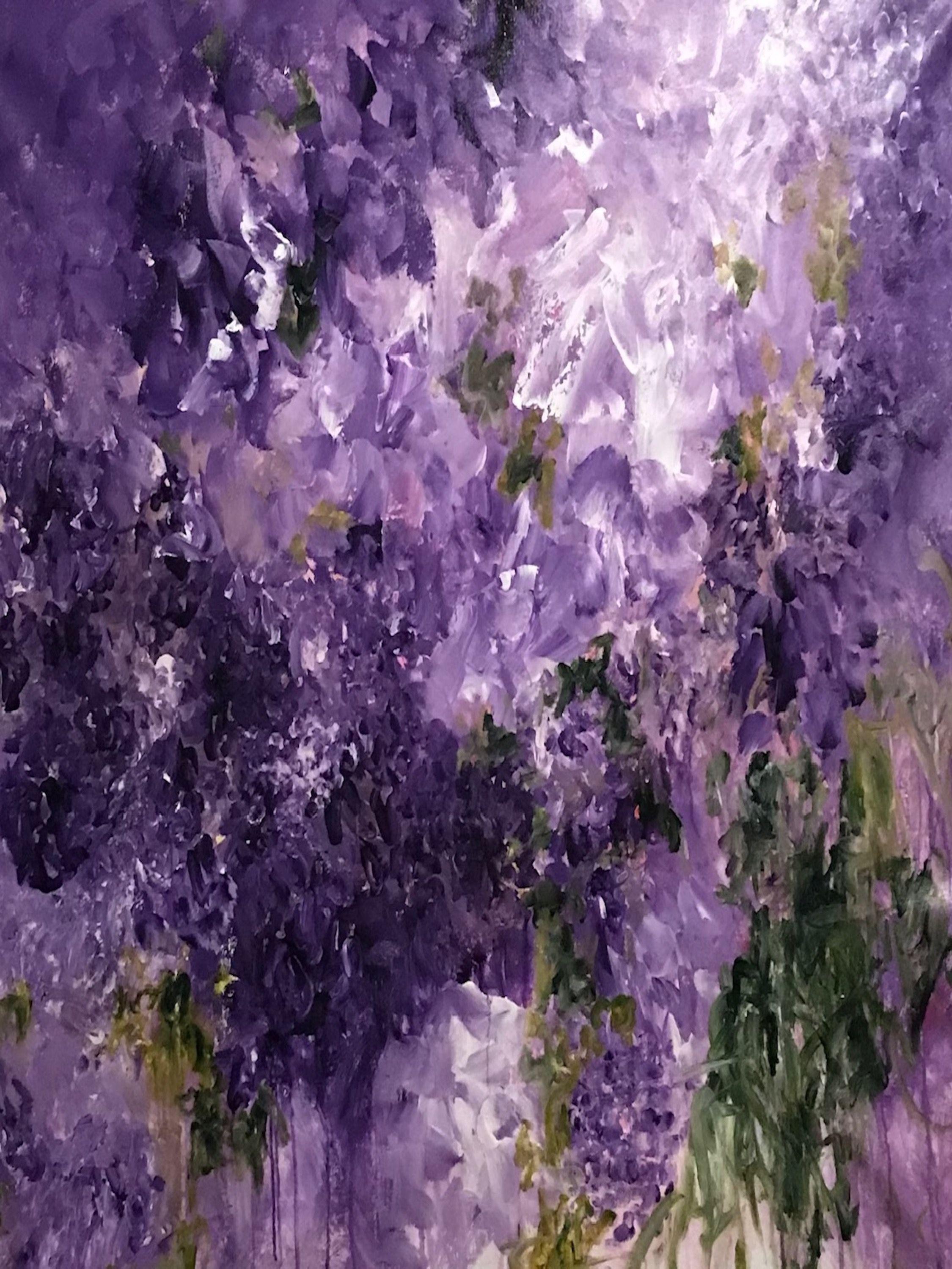 painting wisteria in acrylic