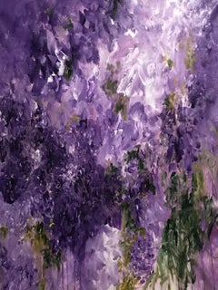 Purple Wisteria Not Just In Monet's Garden, Painting, Acrylic on Canvas