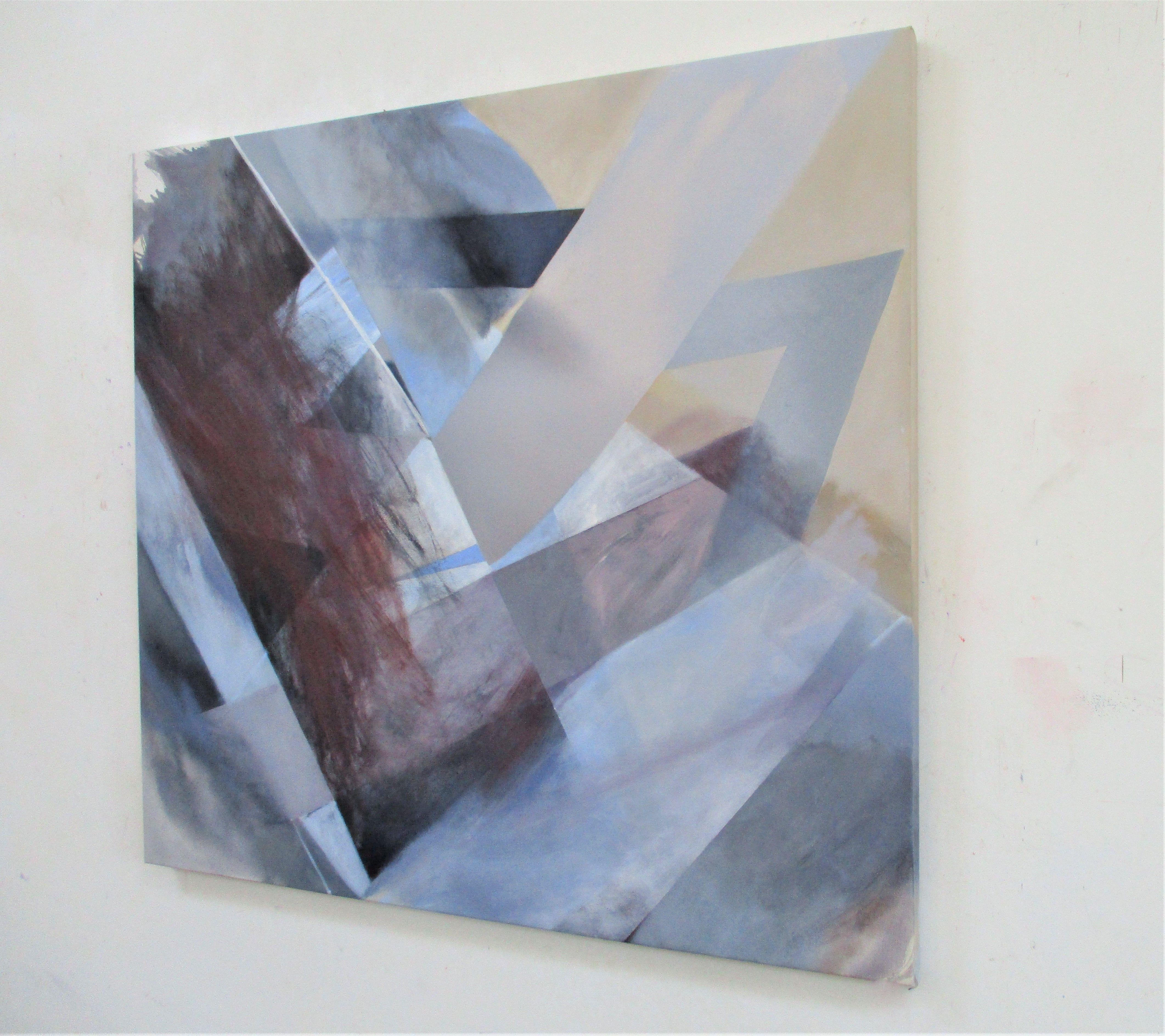 Altalena dell'umore, Pittura, Olio su tela - Abstract Painting Grigio di Lee Panizza