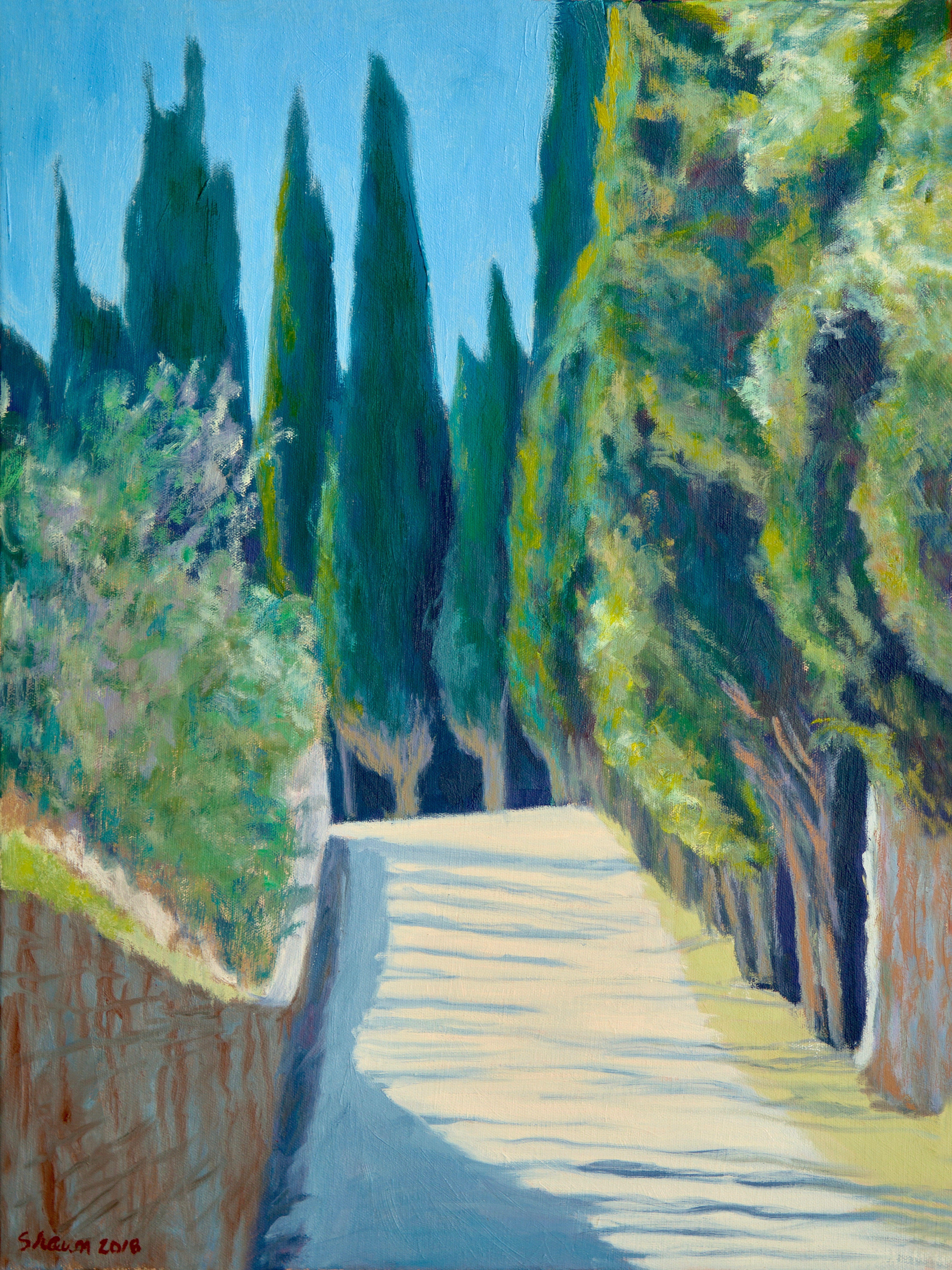 Berardenga Straße, Gemälde, Öl auf Leinwand – Painting von Shawn Nelson Dahlstrom