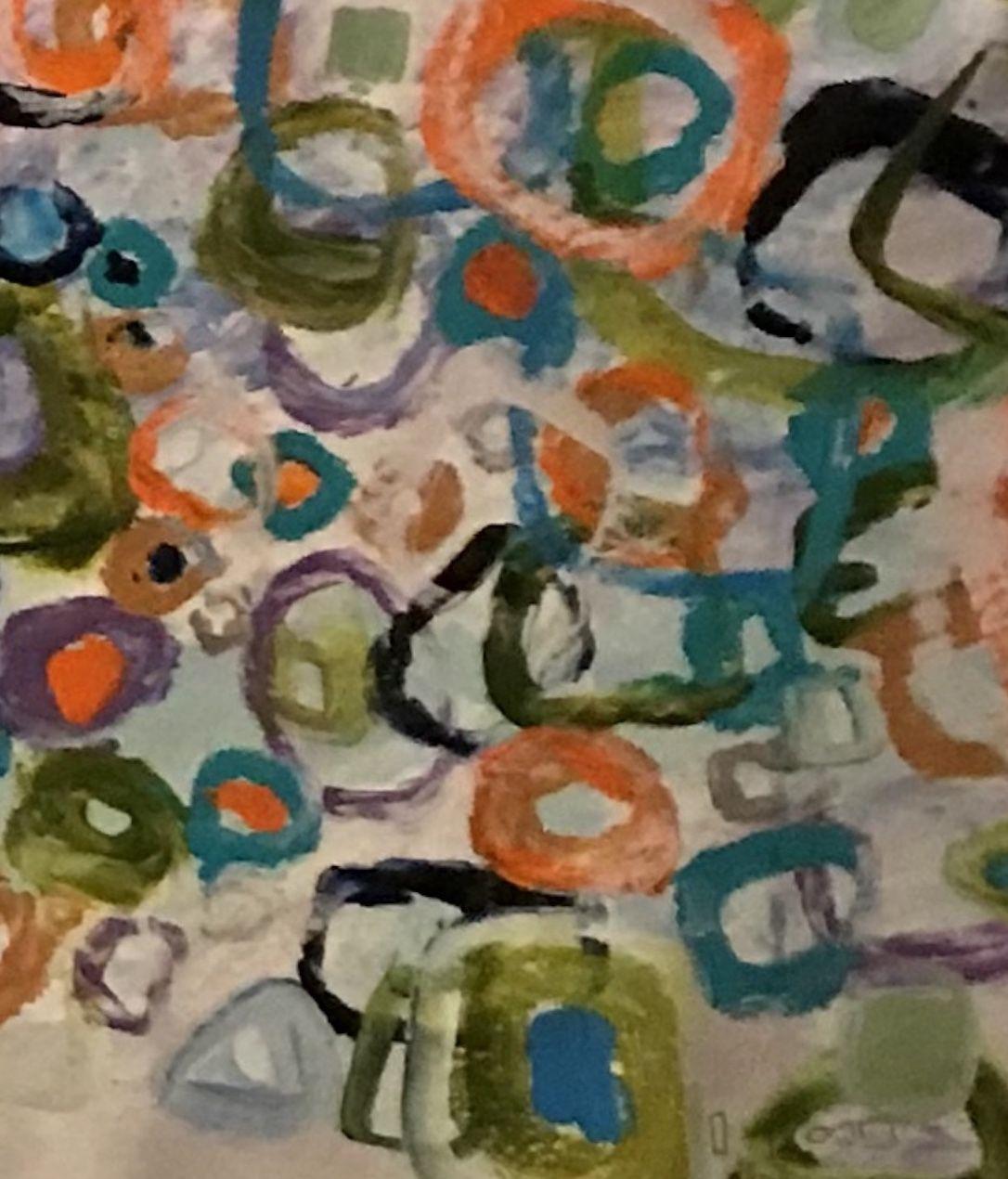 Orange Hugs Blue, Painting, Acrylic on Canvas 2