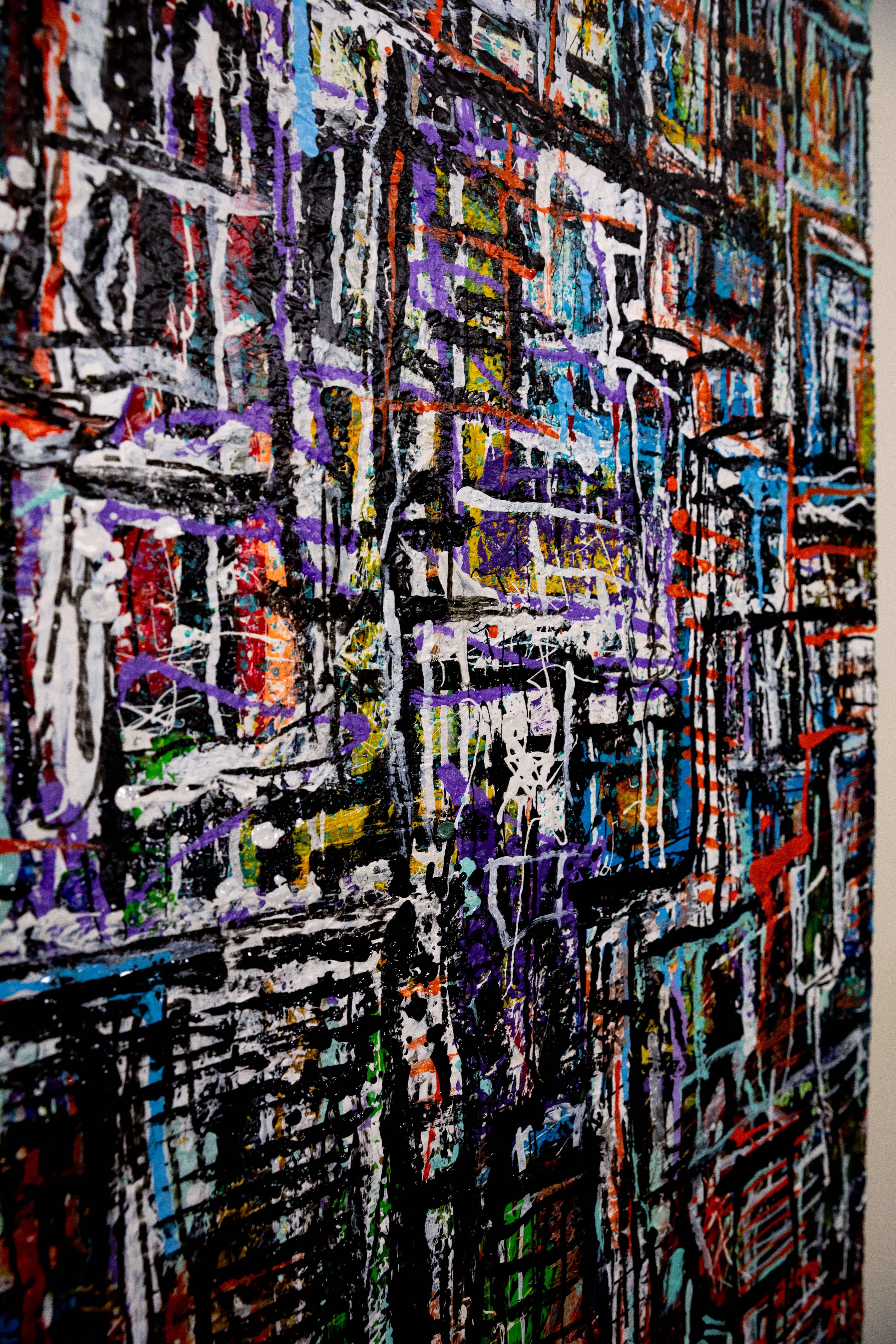Dulce Avenida, Pintura, Acrílico sobre panel de madera - Painting Abstracto de Robert Musser