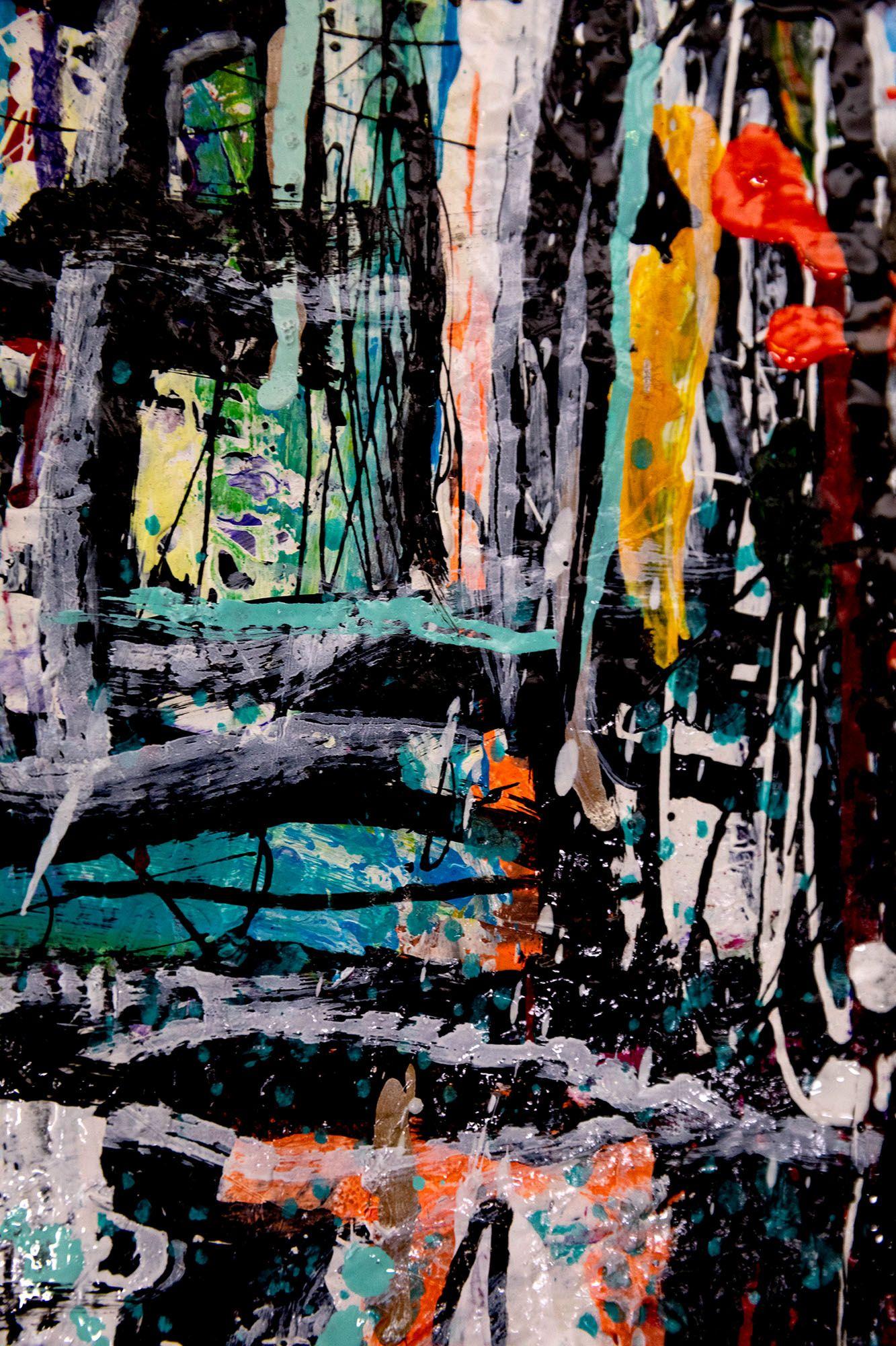 Dulce Avenida, Pintura, Acrílico sobre panel de madera - Abstract Painting Negro de Robert Musser