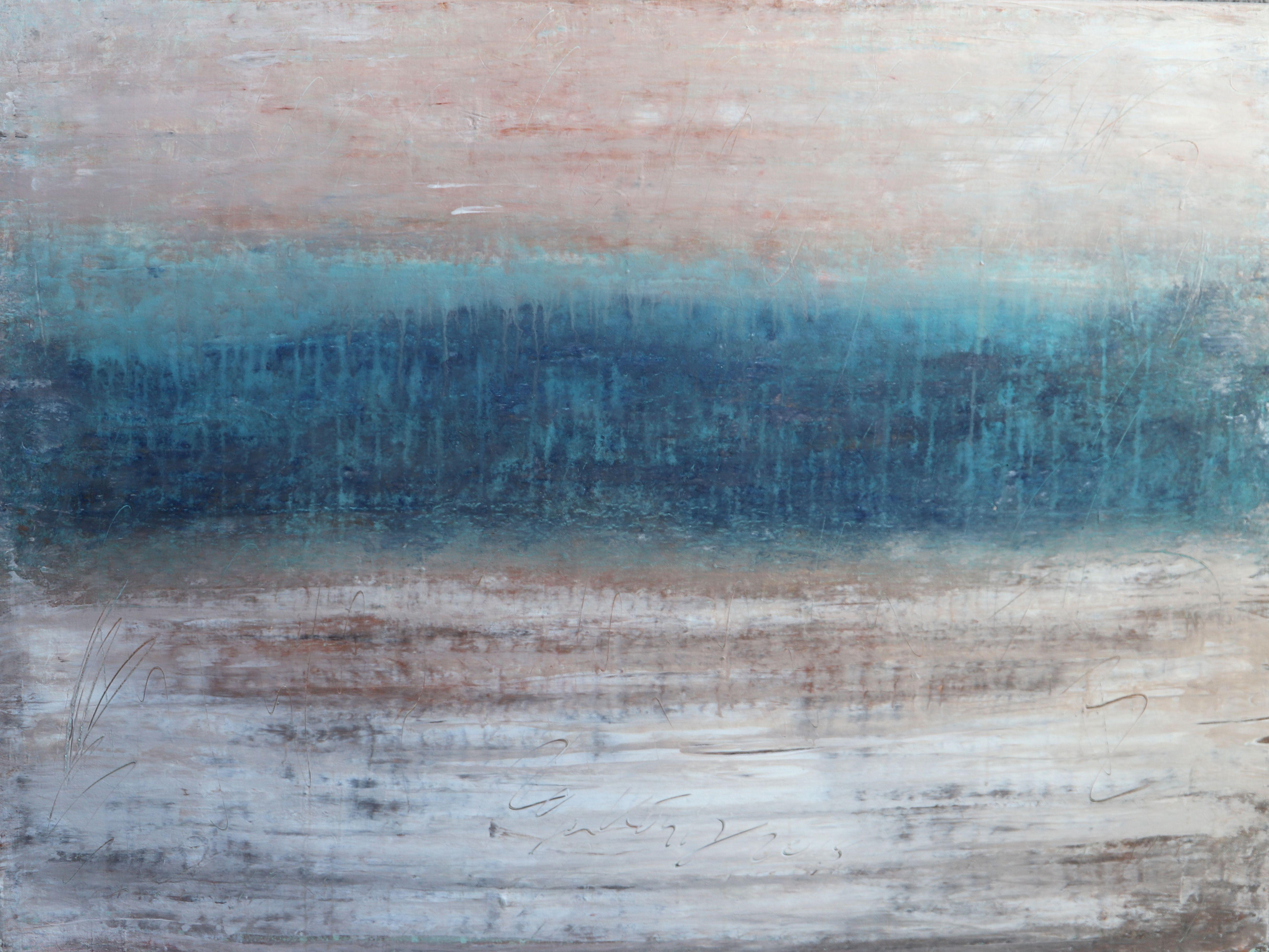 Unknown Abstract Painting - "1250 abstract seascape", Painting, Acrylic on Canvas