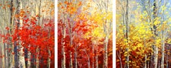 Tatiana Iliina - Autumn Estate (triptych), Painting, Acrylic on Canvas Autumn Estate (triptych), Painting, Acrylic on Canvas