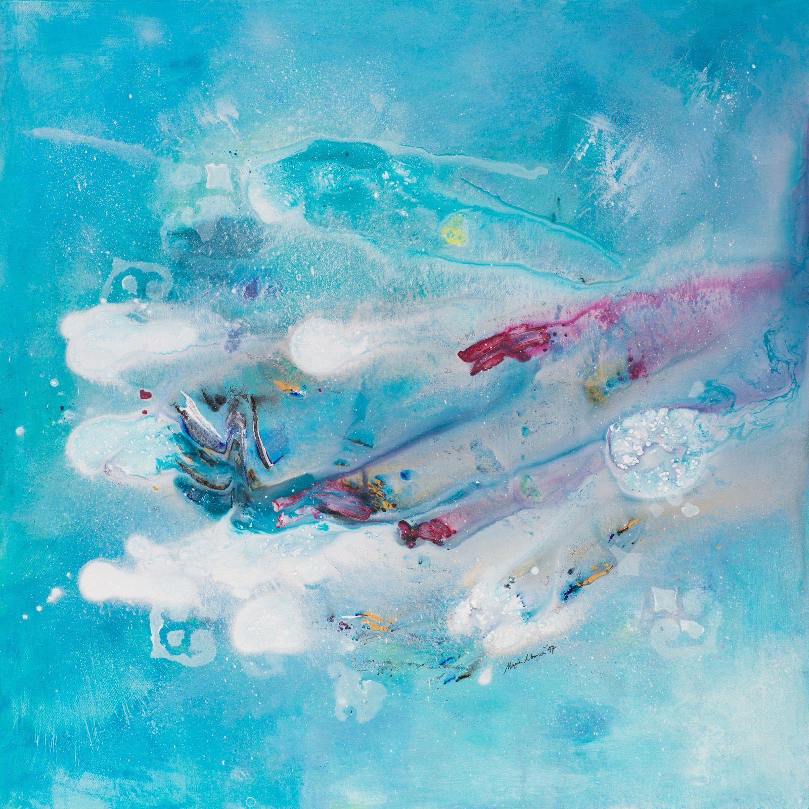 Abstract Painting Maria Bacha - Créations du ciel, peinture, acrylique sur toile