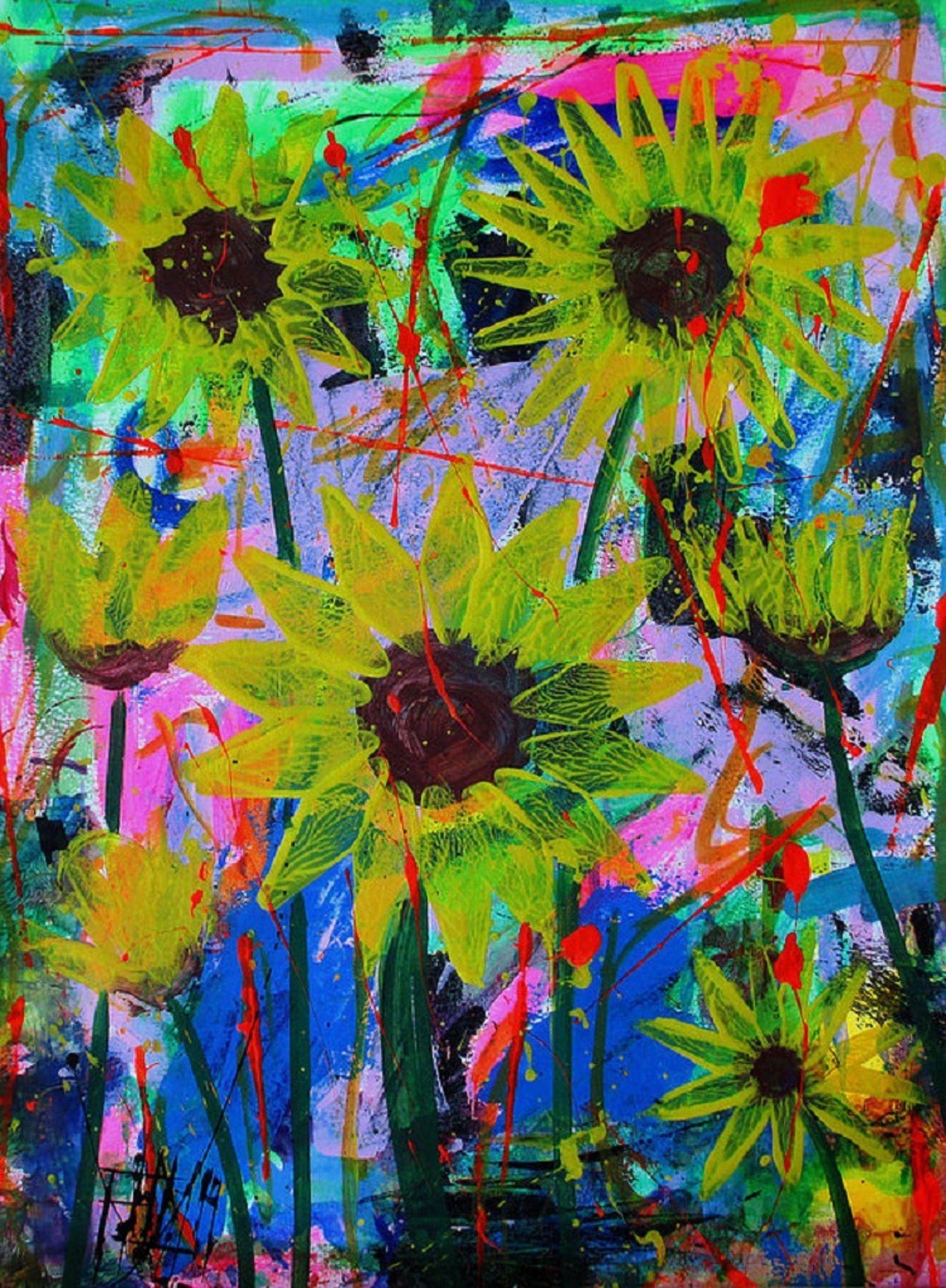 Part of the "Floret" series. Growing up in New York City, I was exposed to the urban colors and imagery of the city. My surroundings and a fascination with the abstract expressionism movement played a major role in me becoming an artist. I approach