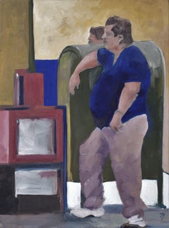 Man on a Mailbox, Painting, Oil on Canvas