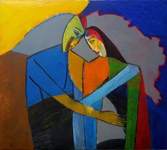 Couple - XXI century, Oil figurative painting, Love