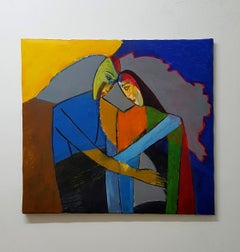 Couple - XXI century, Oil figurative painting, Love