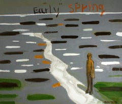 Early spring - XXI century, Oil figurative painting, Landscape