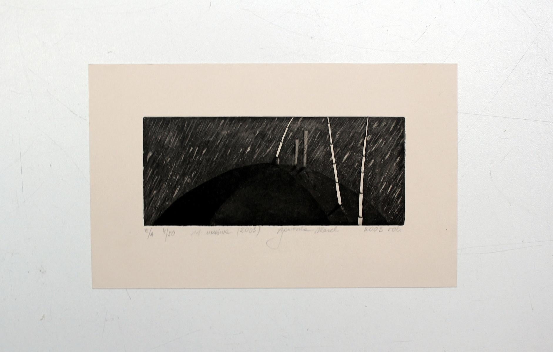 11th September - XXI century, Print, Etching, Abstract - Black Figurative Print by Agnieszka Mazek