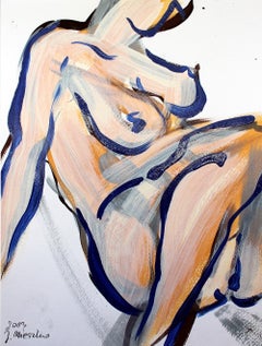 Nude - XXI century, Mixed media, Acrylic painting