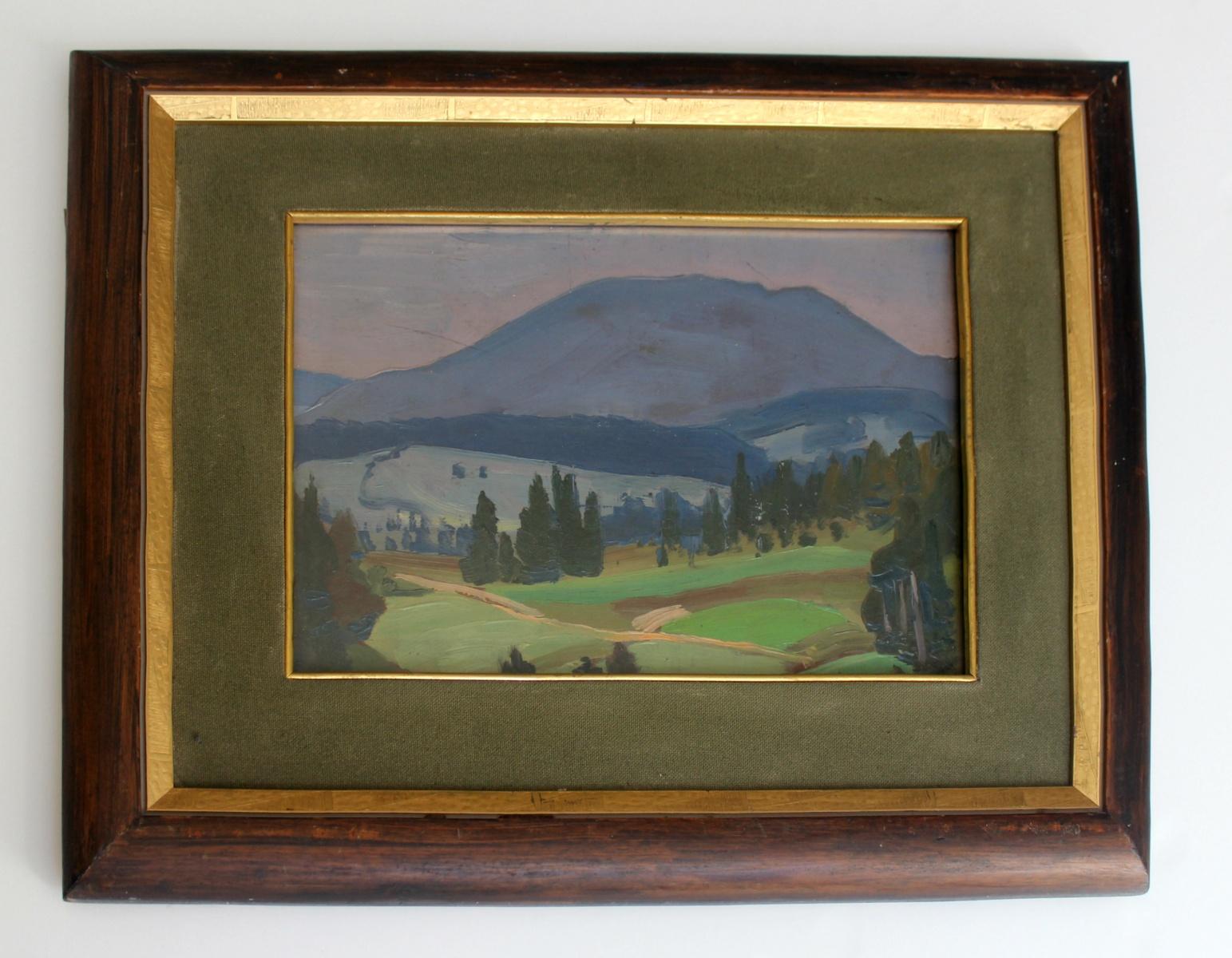 Mountain landscape - XX century, Oil painting, Landscape - Painting by Juliusz Mieszkowski