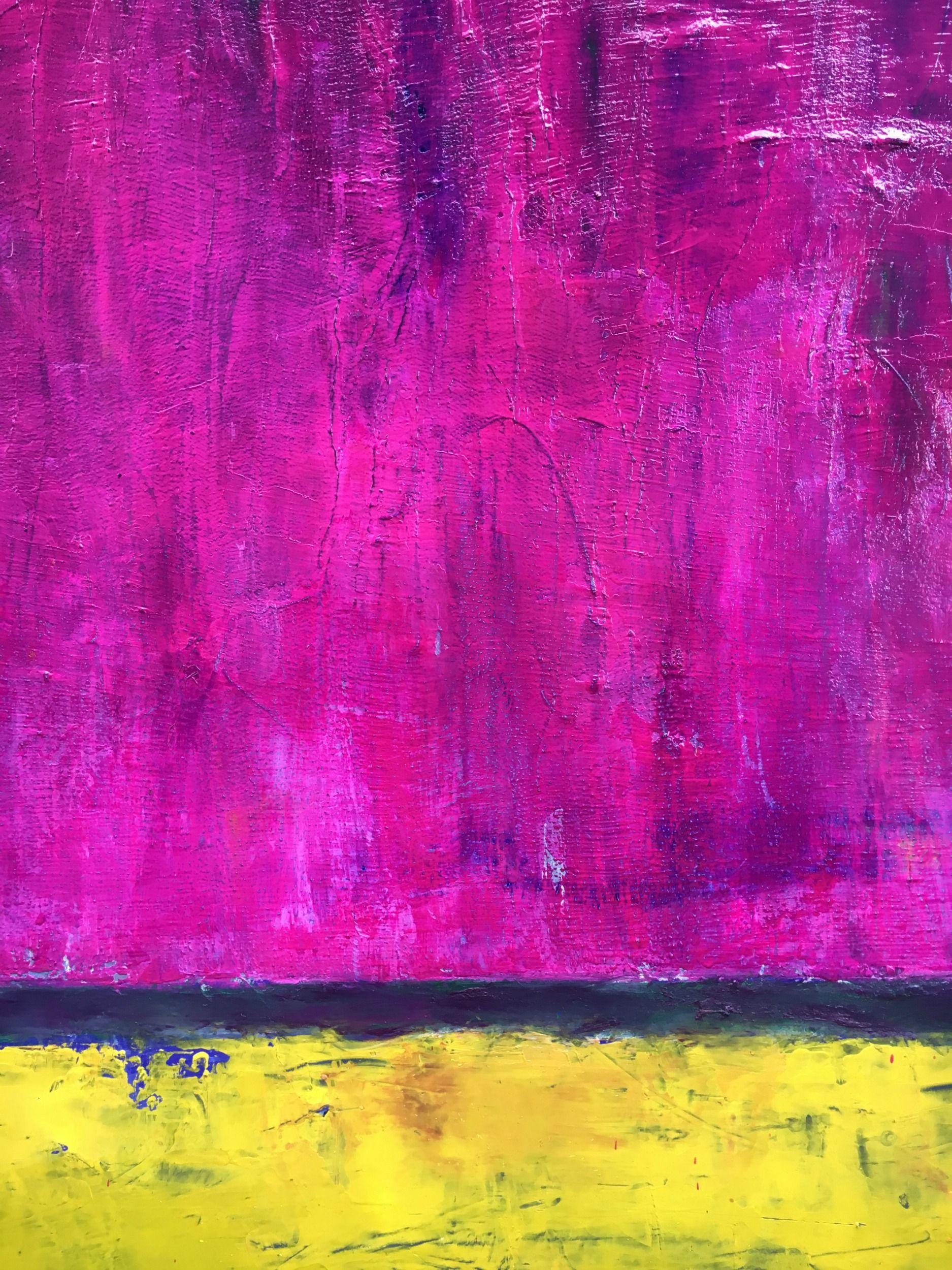 A Princess No Less, Painting, Oil on Canvas - Purple Abstract Painting by Angela Dierks