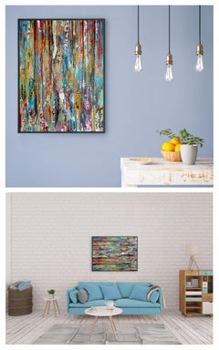 Patchwork Orange, Mixed Media on Canvas