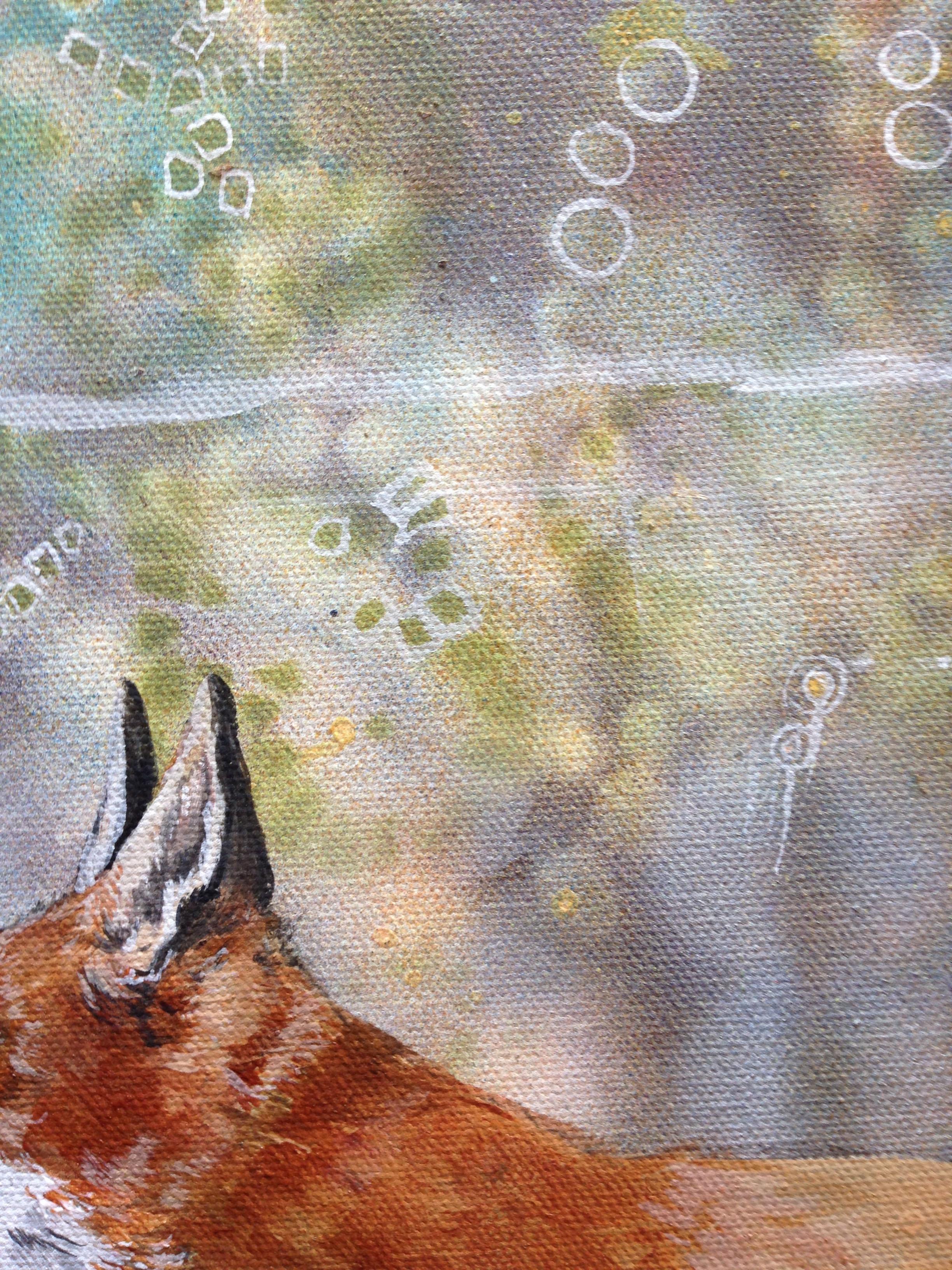 Abstract Painting Megan Buccere - Peinture « Lost Fox I », acrylique sur toile