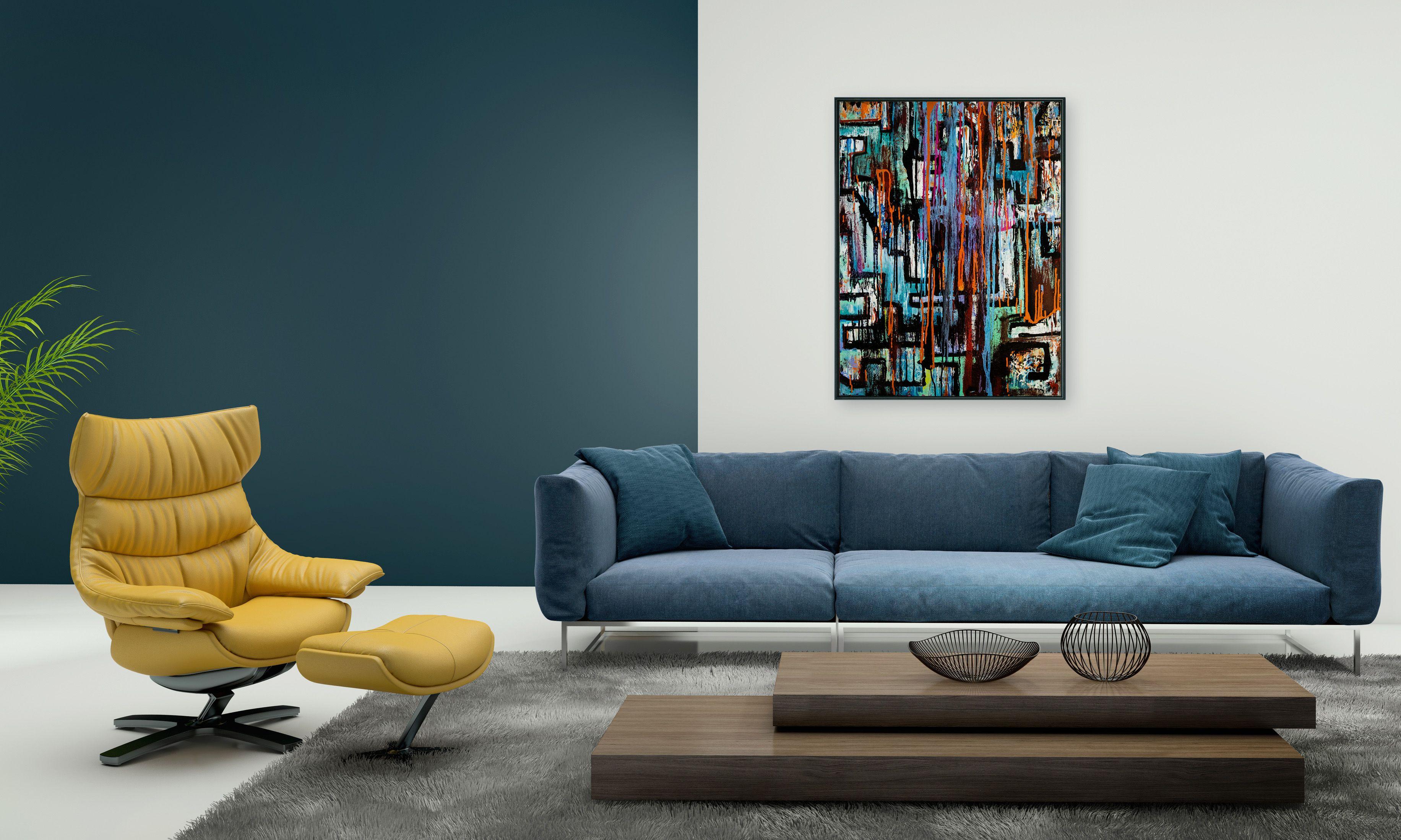 Fuoco piazzato, Pittura, Acrilico su tela - Abstract Painting Nero di Robert Musser