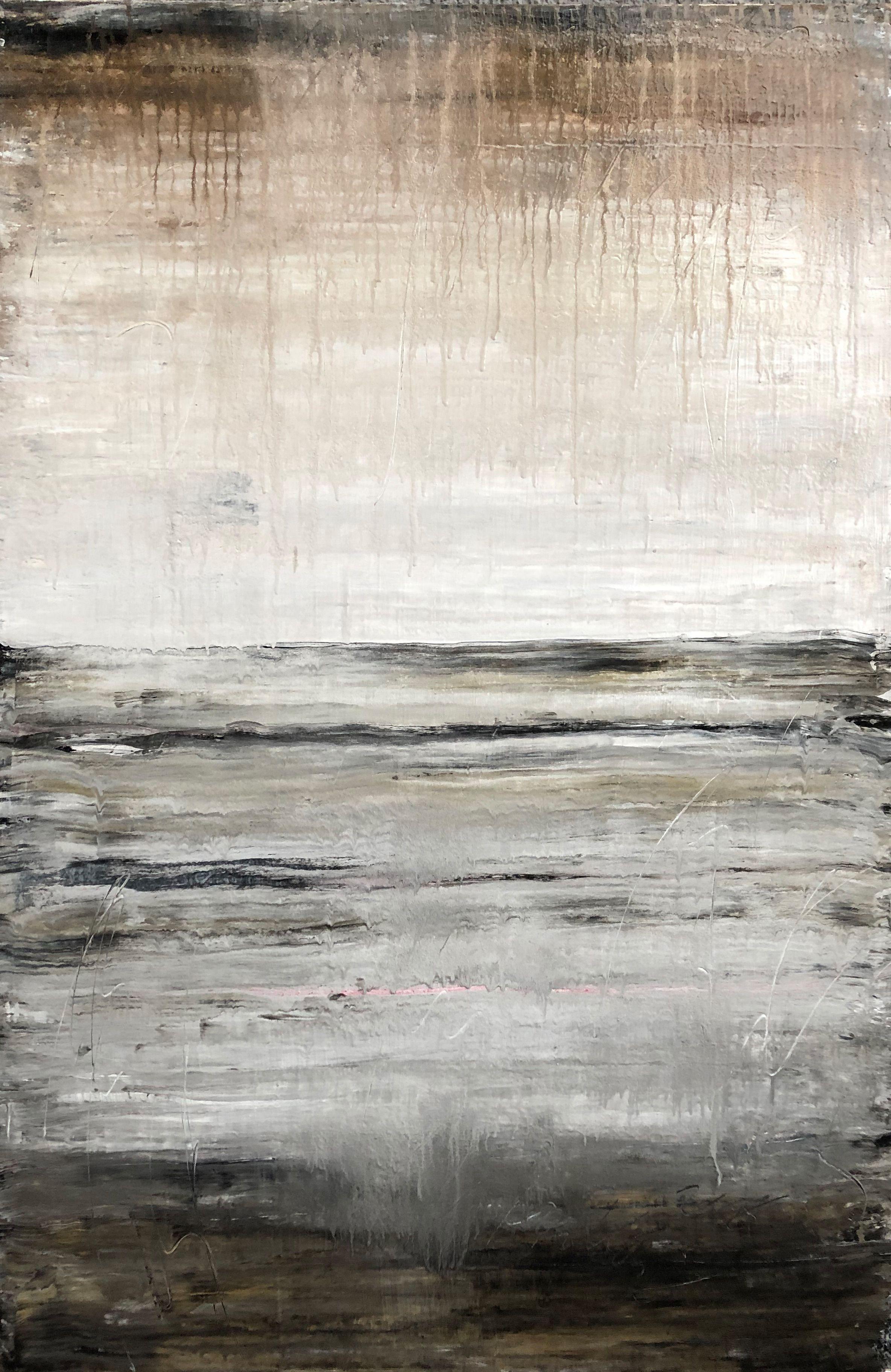 Roger König Abstract Painting - "1252 antique gold horizon", Painting, Acrylic on Canvas