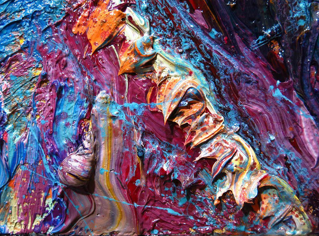 Pintura al Óleo Original sobre Lienzo Estirado Envuelto en Galería de 20 por 16 por 3/4 pulg. UNTITLED m1074 :: Pintura :: Impresionista :: Esta obra viene con un certificado oficial de autenticidad firmado por el artista :: Lista para colgar Sí ::